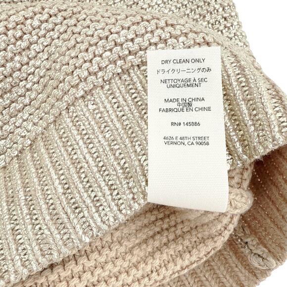 THE GREAT. The Varsity Cardigan Gold Shimmer 0|XS - Picture 7 of 11